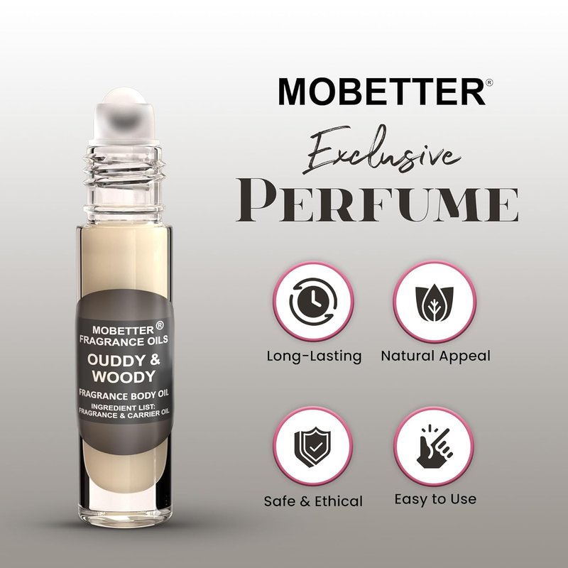 Oudy and Woody Unisex Perfume Body Oil - Long-Lasting Fragrance (.33 fl oz)