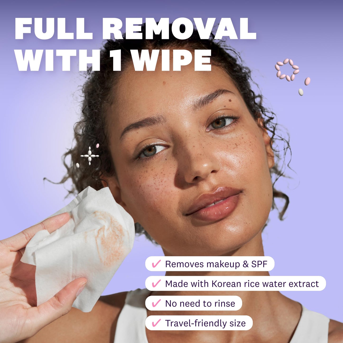 THE FACE SHOP X GLAMZILLA Rice Water Bright Cleansing Wipes On-the-Go Bundle for Face, Moisturizing, Infused with Rice Extract, Cleansing Facial Wipes, 25 Count (Pack of 3)