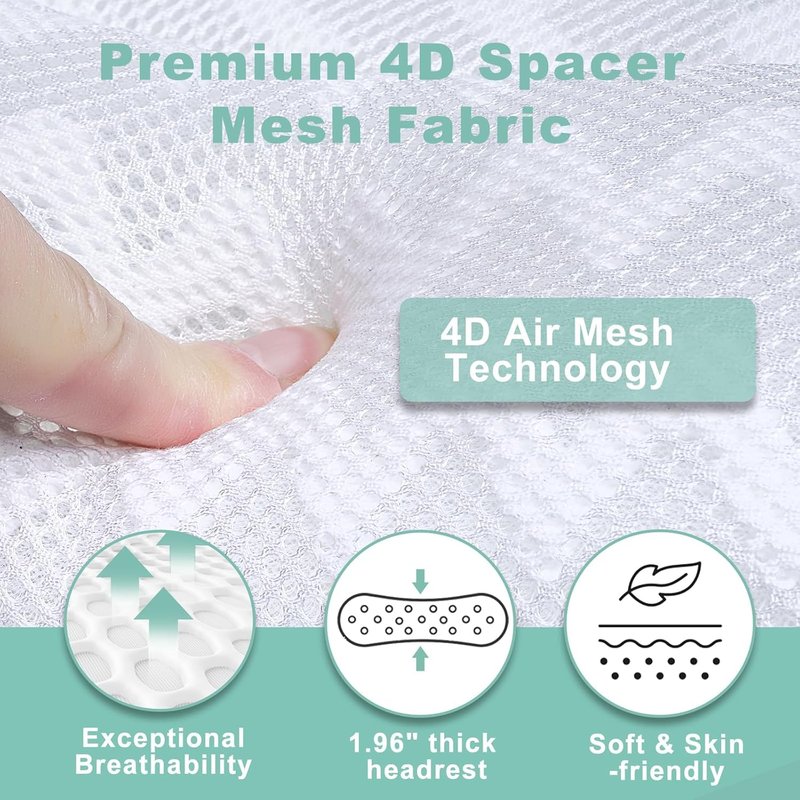 ODOX.MS Bath Pillow for Tub,Bathtub Pillow,Bath Pillows for tub Neck and Back Support,4D Mesh Fabric Strong Suction Waterproof Relaxing Headrest,Bath Accessories Spa Gifts