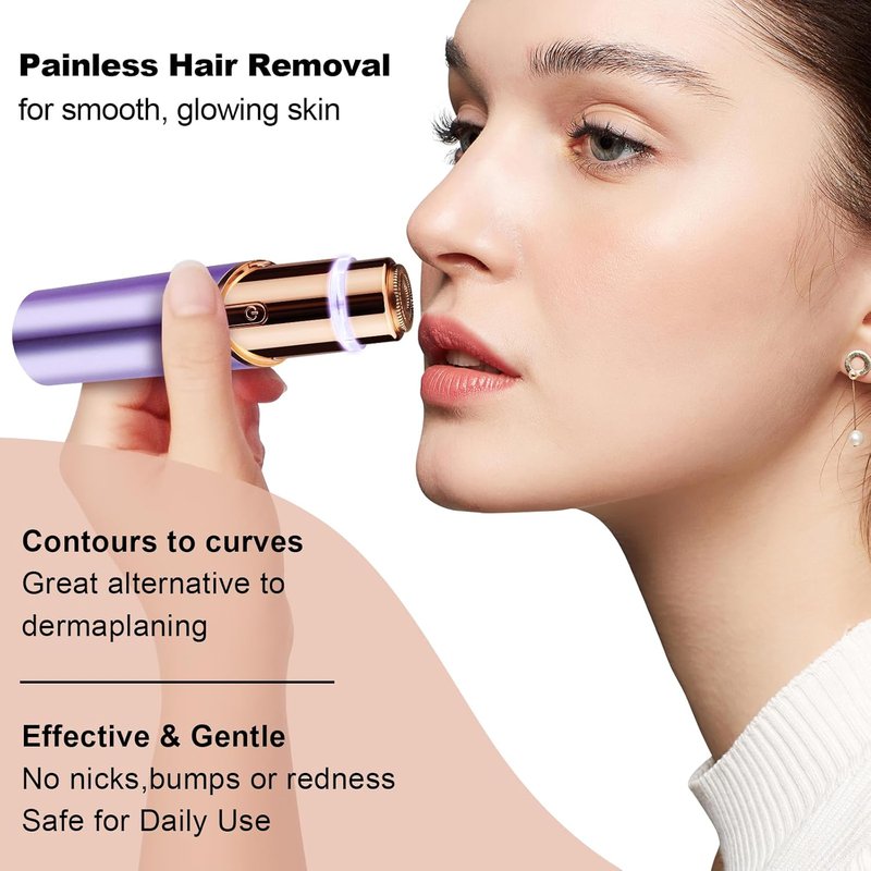 ANUMITRA Gen 3 Pro 2 in 1 Flawless Facial Hair Removal for Women- Eyebrow Trimmer for Face, Lip, Nose Hair Trimmer, with Replacement Heads, Facial Razor for Women, Flawless Facial Hair Remover