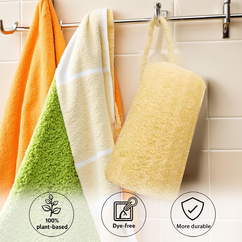 Dismok Loofah Exfoliating Body Scrubber, Natural Egyptian Loofah for Body & Face, Scratch-Free, Eco Friendly Shower Loofah for Women & Men (6-Pack)