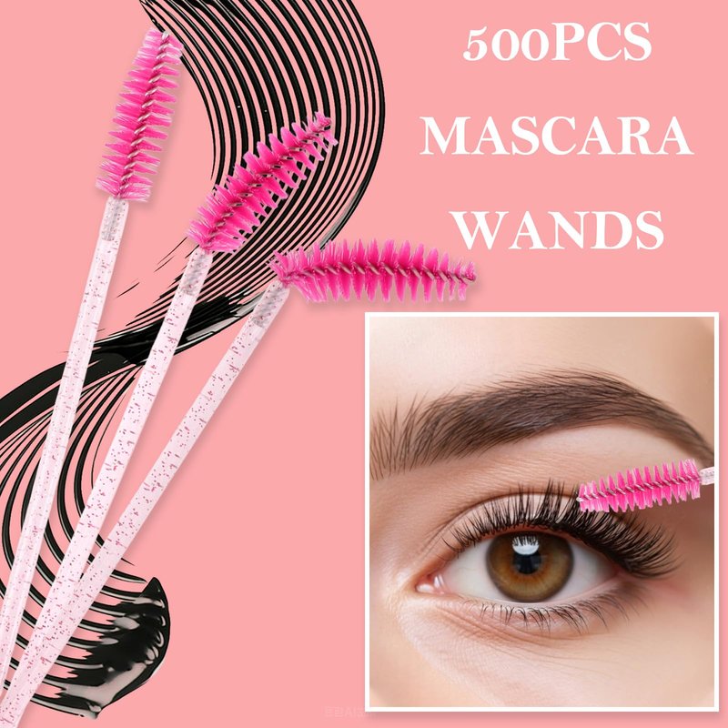 Aprince 500PCS Disposable Lash Spoolies Eyelash Brushes Mascara Wands Brow Spoolie for Makeup Applicators Eyelash Extensions Brow Brush