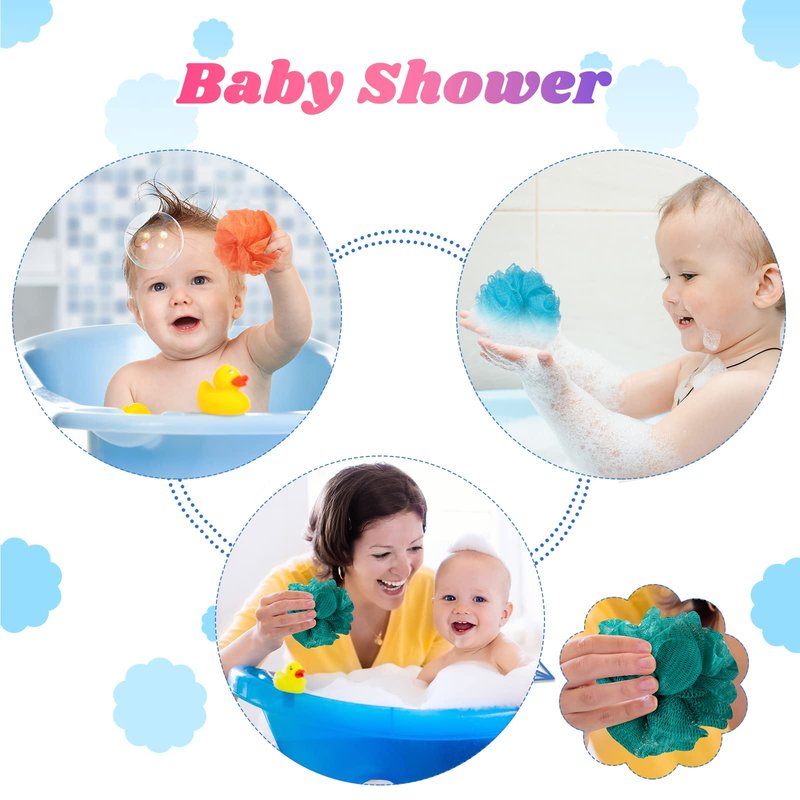 Chengu 20 Pack Mini Loofah Bath Sponge 20g Portable Travel Size Shower Sponge with Hanging Loop 4 Inch Bulk Mesh Puff for Kids Men Women Exfoliating Scrubber Pouf