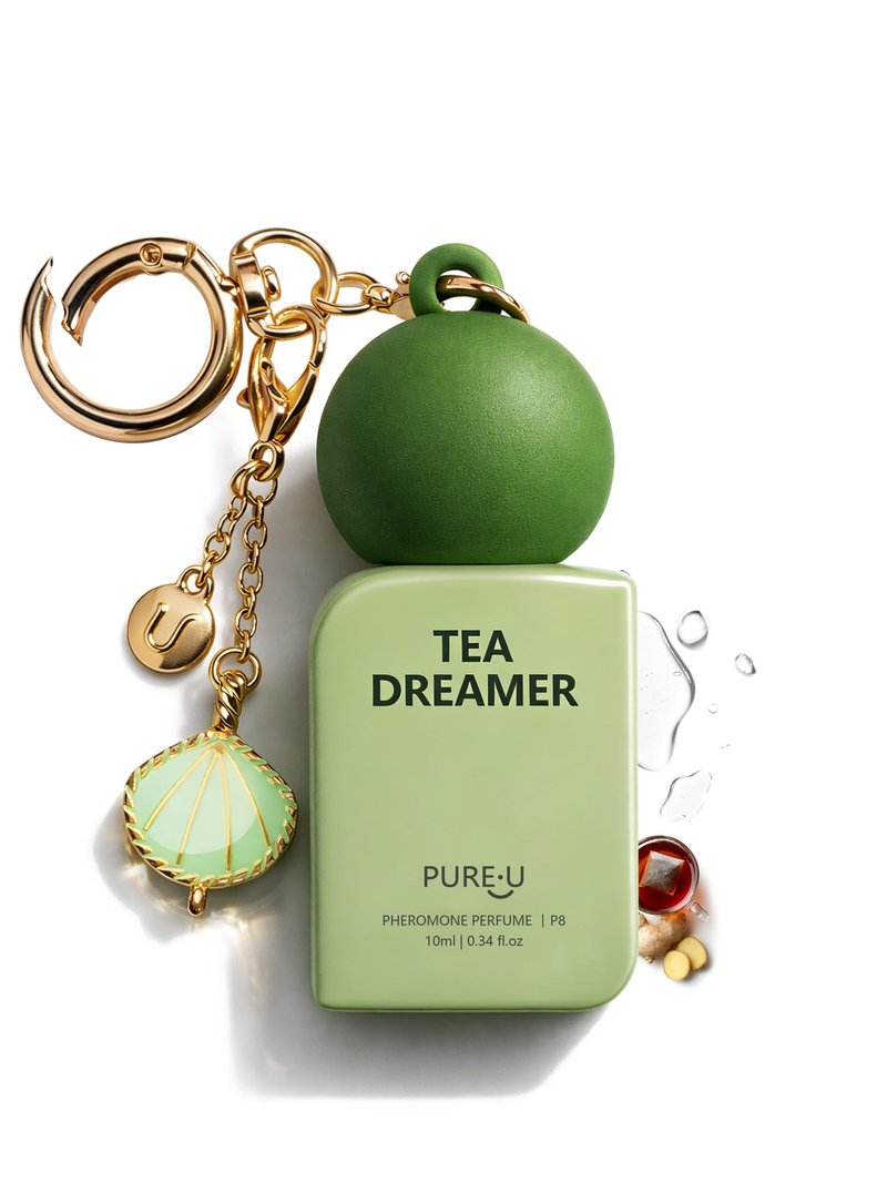 PUREU Zesty Ginger Amber Pheromone Perfume Oil for Women & Men, Long Lasting Skin Scent Cologne Roll On with Clip-On Keychain, Portable Travel Size Fragrance for On-the-Go & Workout, 10ml (0.34 fl oz)