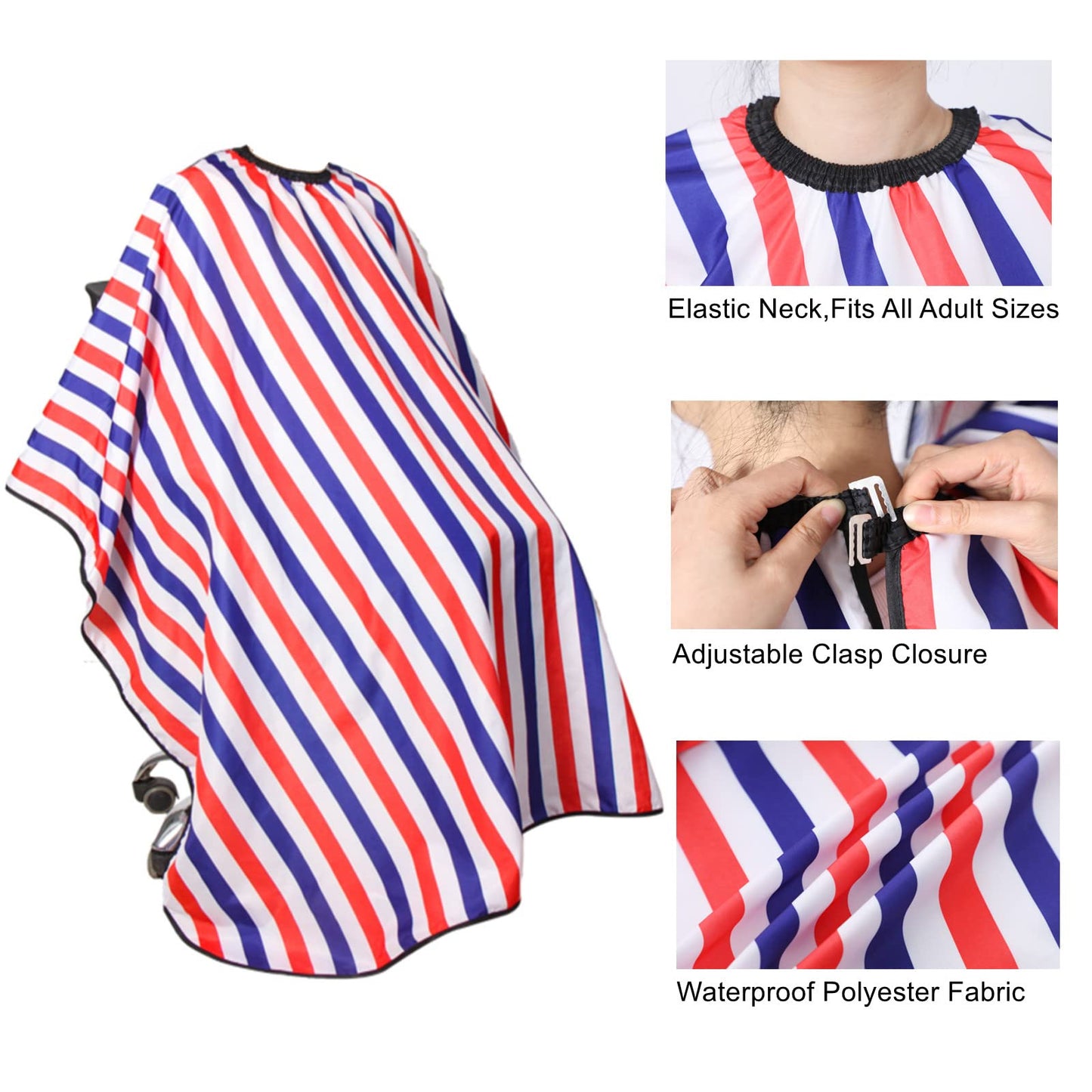 YELEGAI Professional Hair Cutting Cape with Neck Duster Brush, Large Size Salon Barber Cape for Men, Women and Kids(Multicolor Stripes)