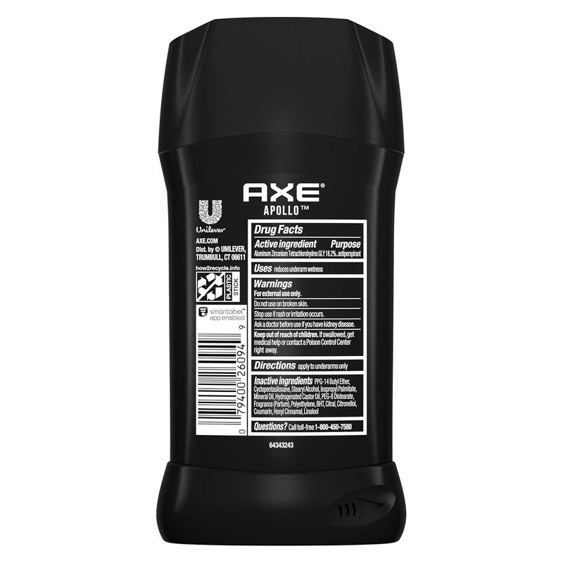 Axe Antiperspirant Deodorant Stick - Apollo 48-Hour Sweat & Odor Protection | Sage & Cedarwood, 2.7 oz