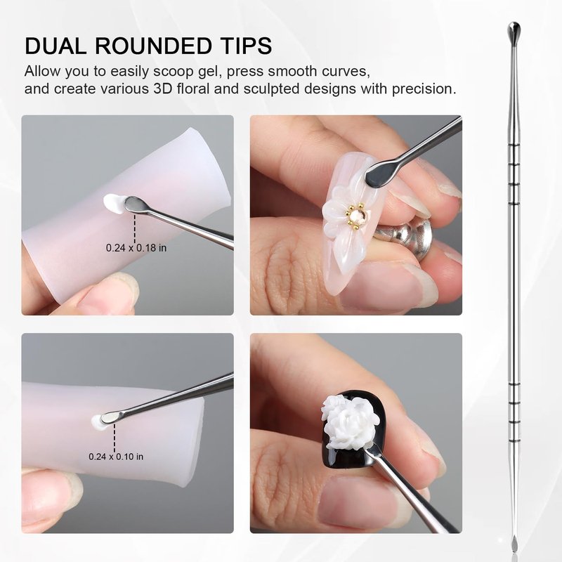 3D Nail Art Sculpting Tools Set - Dual-Head Carving Pens with Silicone Finger Sleeves | DIY Manicure Supplies