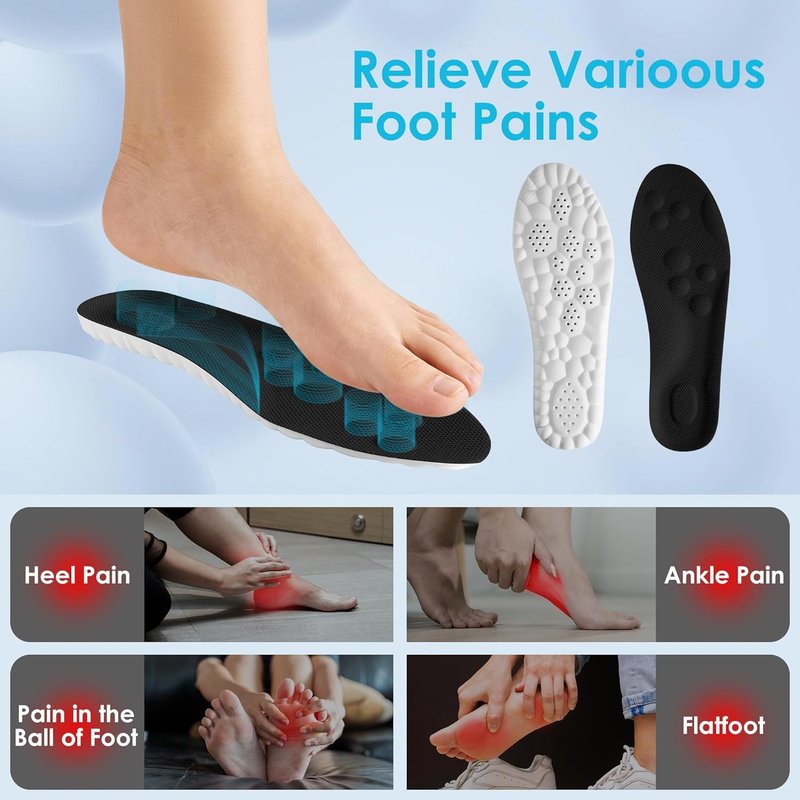 Orders My 4D Cloud Steppers Insoles for Men and Women - Shock Absorption Inserts, Soft Anti-Fatigue, Relieve Foot Pain, Memory Foam Insoles for Shoes, Boots & Sneakers Placed Recently by Me