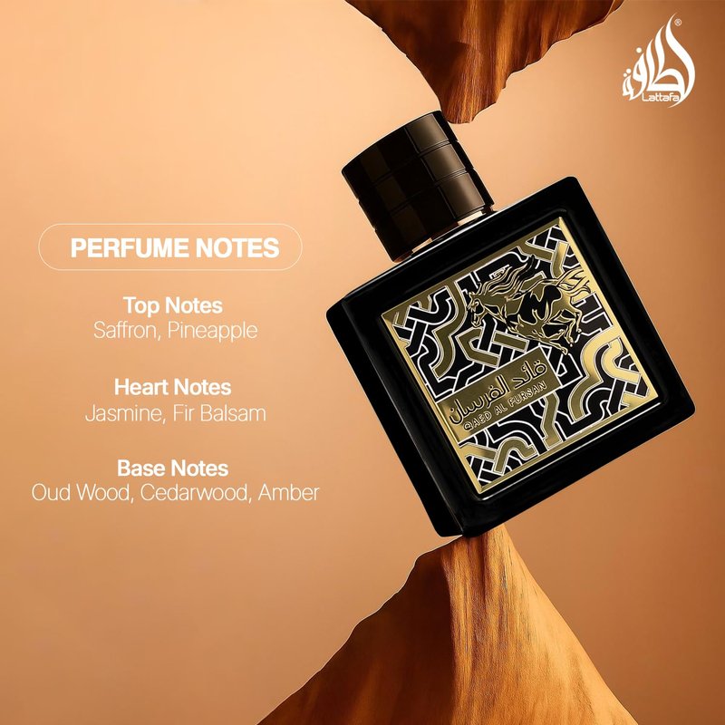 Lattafa Qaed Al Fursan Eau de Parfum Spray - 3.04 Ounce | Captivating Fragrance for Men