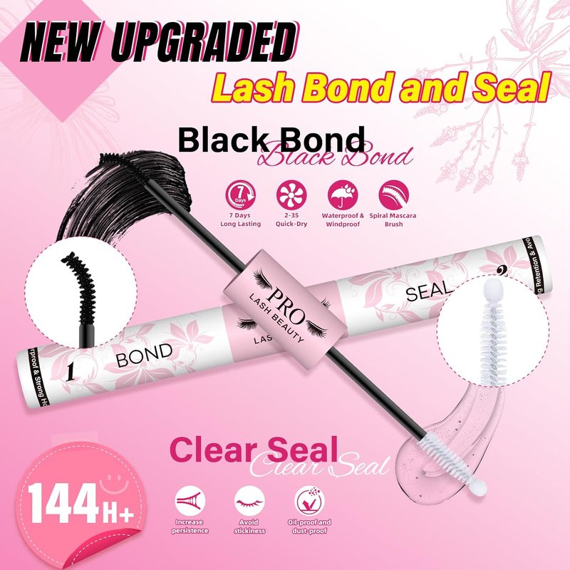 LashBeauty Lash Cluster Glue Kit - Waterproof Bond & Seal with No Residue | Long-Lasting 7 Days