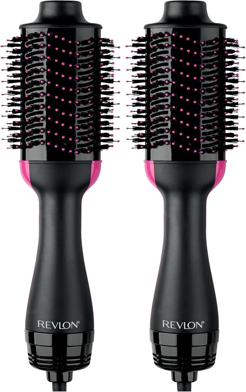 REVLON One-Step Volumizer Hair Dryer & Styler - Effortless Salon-Style Blowouts | Less Frizz, More Shine, Black (Pack of 2)