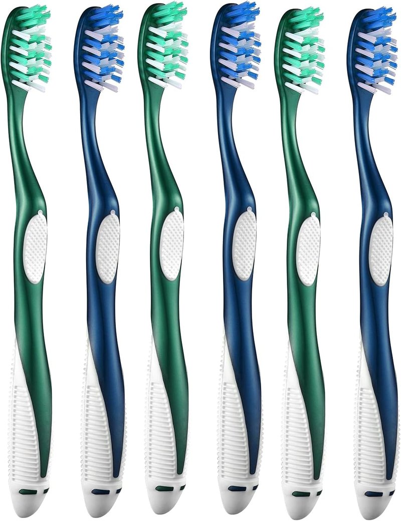 Extra Firm Toothbrushes for Adults - Extra Hard Bristles | 6 Count Pack