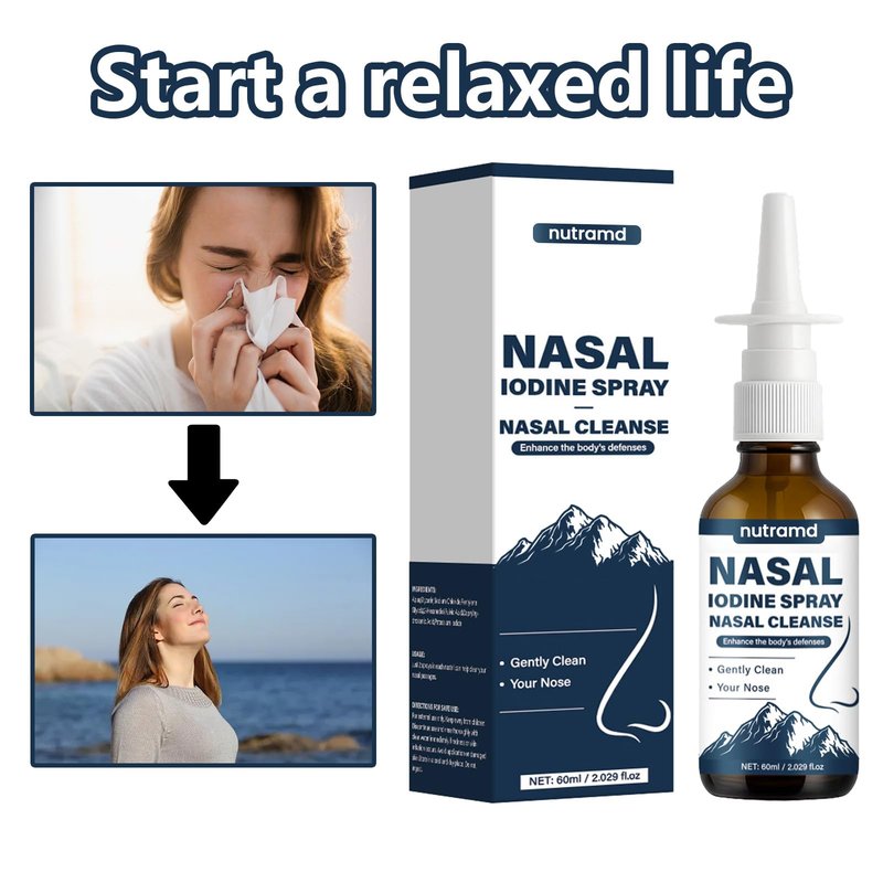 Nutramd Iodine Nasal Spray – Cleanses & Refreshes Your Nasal Passages – Iodine & Fulvic Acid Blend – 100% Natural Mineral Formula – 60 ml (1pc)