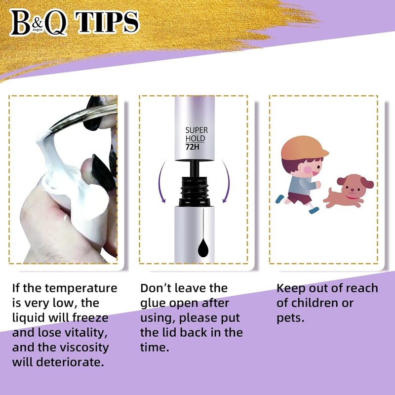 B&Q Lash Cluster Glue - 10ML Waterproof Bond & Seal for Long-Lasting Eyelash Clusters | Professional DIY Use