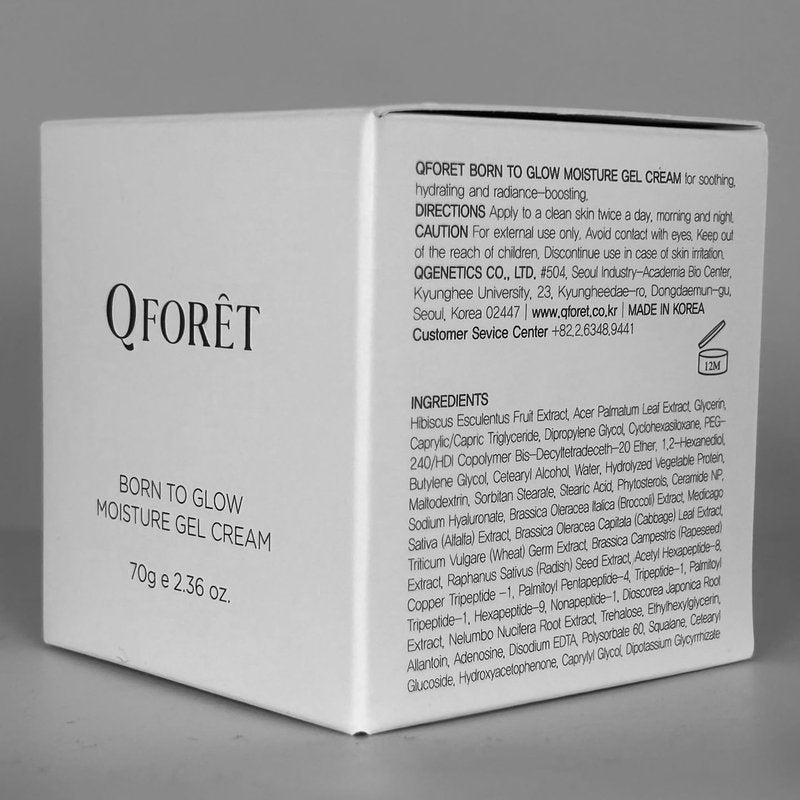 QFORET Hydrating Gel Cream, Fragrance-Free Face Moisturizer for Dehydrated Skin, Phyto Mucin + Hyaluronic Acid + Ceramide, 2.36 fl oz