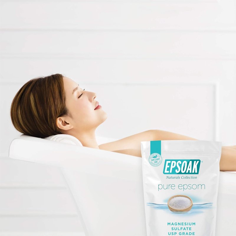 Epsoak Epsom Salt - 2 lb Unscented Magnesium Sulfate USP | Resealable Bag, Made in The USA