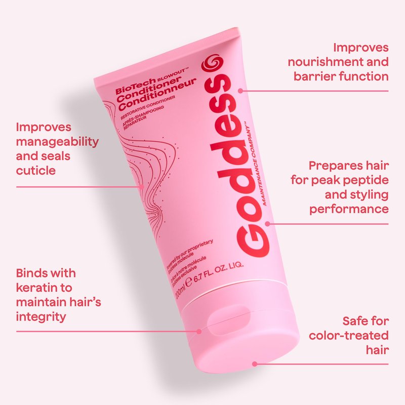 BioTech Restorative Hair Conditioner 6.7 fl oz, Strengthens, Improves Elasticity & Resistance to Breakage, Sulfate & Paraben Free, Blowout Care, Salon-Grade Formula, by Goddess Maintenance