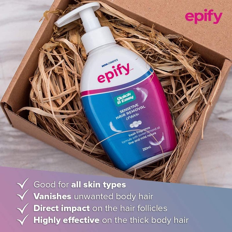 Epify Intimate Hair Removal Cream for Men and Women - Pubic, Bikini Line, Sensitive Areas - 8.45 Fl Oz