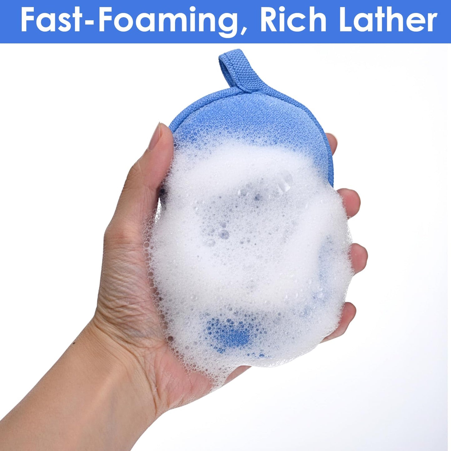 4 Pcs Baby Bath Sponge, Plant Fiber Kids Bath Sponges, Soft Absorbent Exfoliating Kids Loofah with Hanging Hole, Double-Sided Absorbent Reuseable Gourd Baby Sponge for Bathing Fit All Skin