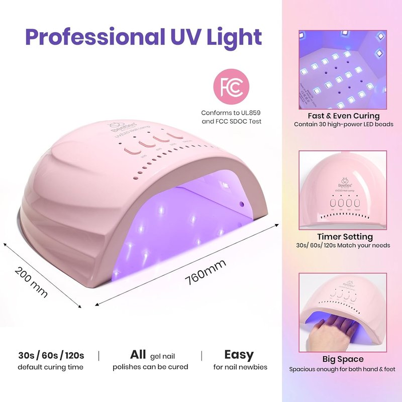 Beetles Gel Nail Kit - 96 Pcs Cat Eye Polish Set with UV Light & DIY Magnet | 20 Colors for Stunning Nail Art
