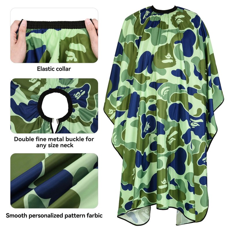 Professional Hair Cutting Cape Waterproof Barber Cape with Adjustable Snap Closure Hair Cutting Accessories Barber Cape, Hairdressing Salon Cape for Men 63 x 55.9 Inches