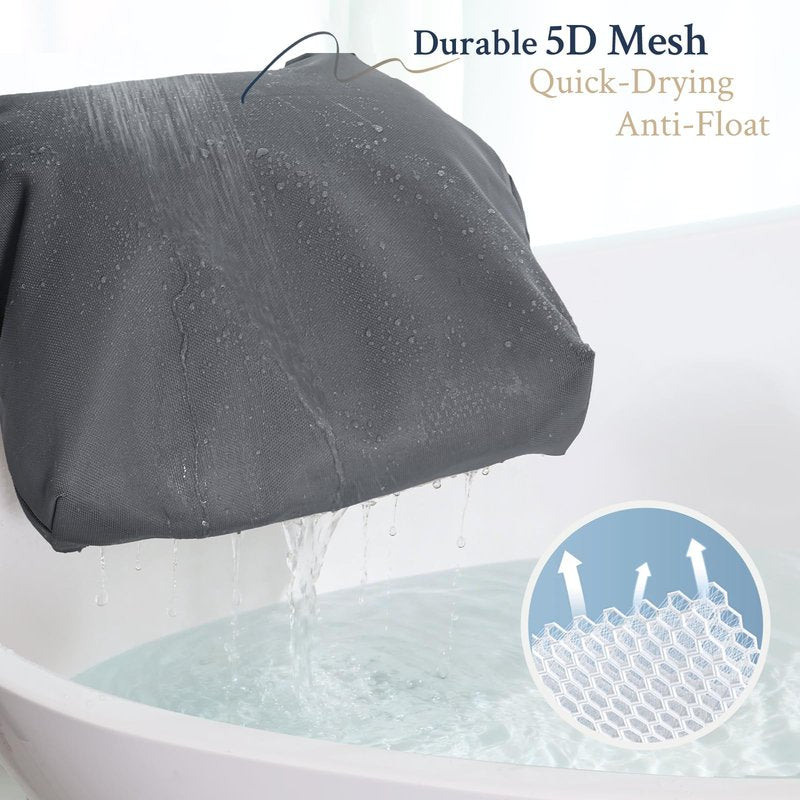 Luxury Bath Pillow for Bathtub, Soft & Comfortable, Head Neck Back Support, Adjustable Thickness Fits All Tub, Quick Drying with Air Mesh, Ideal Gift for Christmas Birthday Mother’s Day