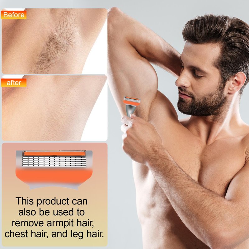 24Pcs Premium Razor Blades for Men - Compatible with fus-sion 5 blades refills, 5-Layer Stainless Steel Cartridge Refills Compatible with Fus-sion 5 Style