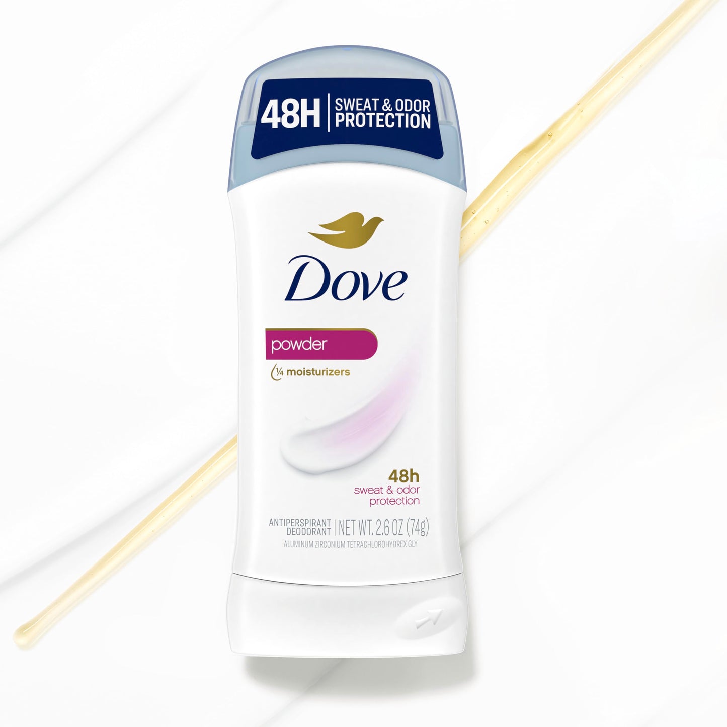 Dove Invisible Solid Antiperspirant Deodorant Stick 2 Count Powder, for Women, For All Day Underarm Sweat & Odor Protection 2.6 oz