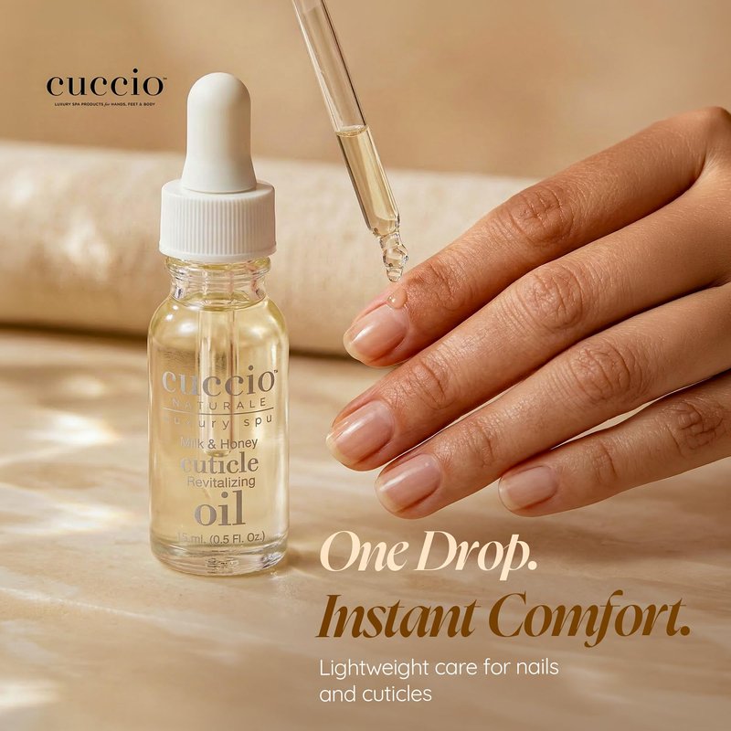 Cuccio Naturale Revitalizing Cuticle Oil - Hydrating Oil For Repaired Cuticles Overnight - Remedy For Damaged Skin And Thin Nails - Paraben/Cruelty-Free Formula - Milk And Honey - 0.5 Oz
