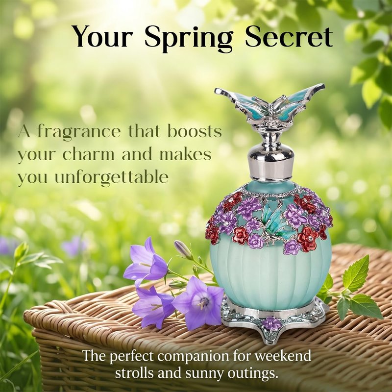 LIYJTK Perfume For Women, Muslim Perfume Halal Dubai Essential Oil Luxury Fragrance Long Lasting Vintage Exquisite Religious Supply - A Seductive, Signature Aroma (Blue)