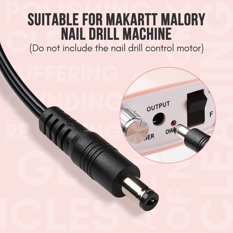 Makartt Nail Drill, Rechargeable Nail E File 30000RPM Electric Nail File, Malory Pink Portable Gel Nail Remover Machine with Nail Drill Bits & Sanding Bands for Manicure Salon Home Use