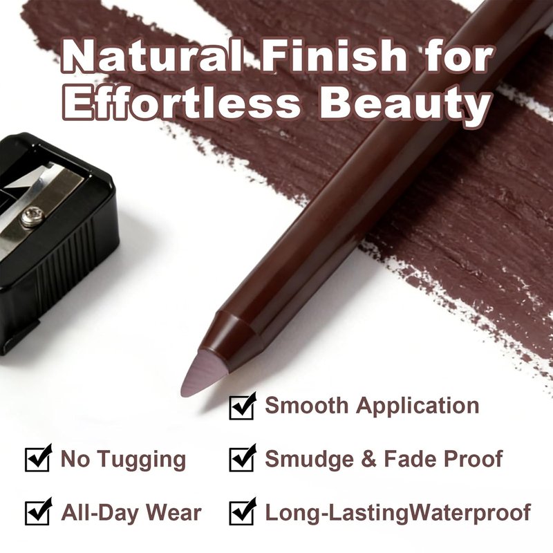 Plum Gel Eyeliner Pencil - Smudge-Proof Waterproof Formula | Long-Lasting High Pigment for Mature Women
