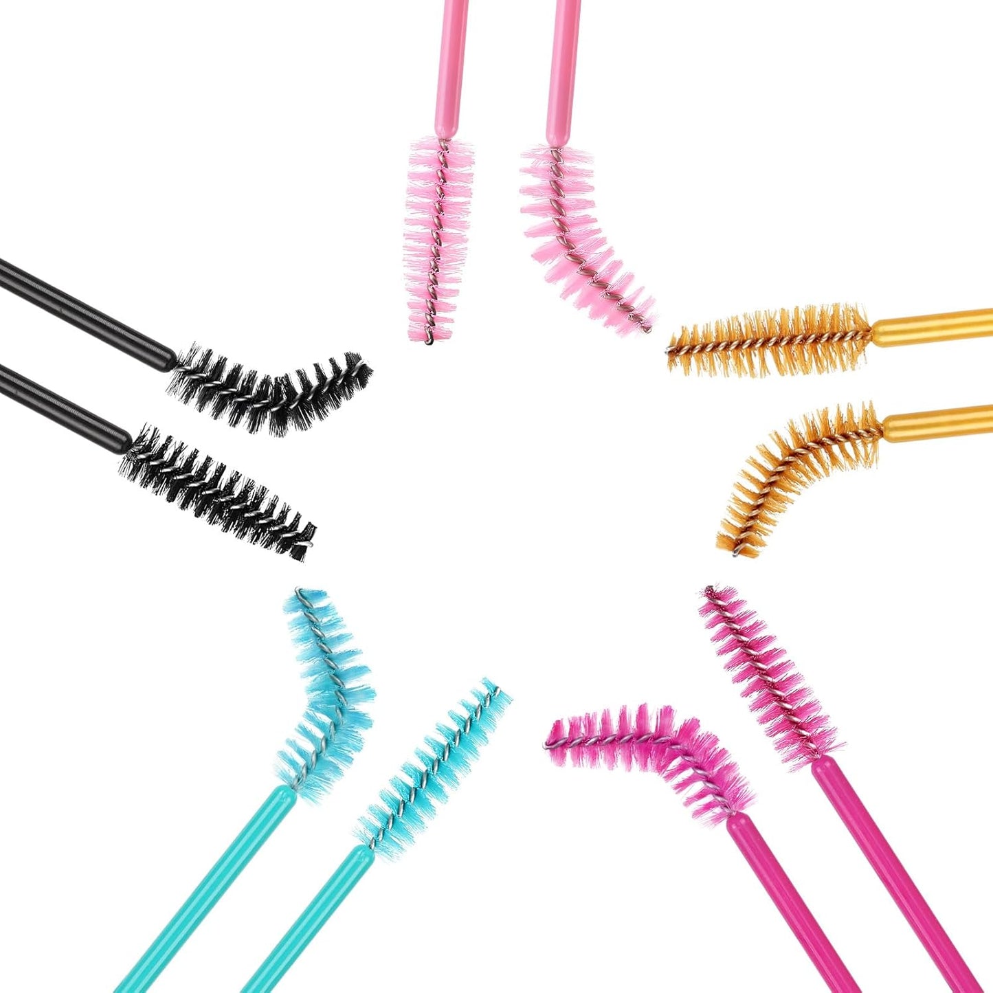 Tbestmax Disposable Mascara Wands - Eyelash Brush Spoolies for Extensions | 5 Color Options