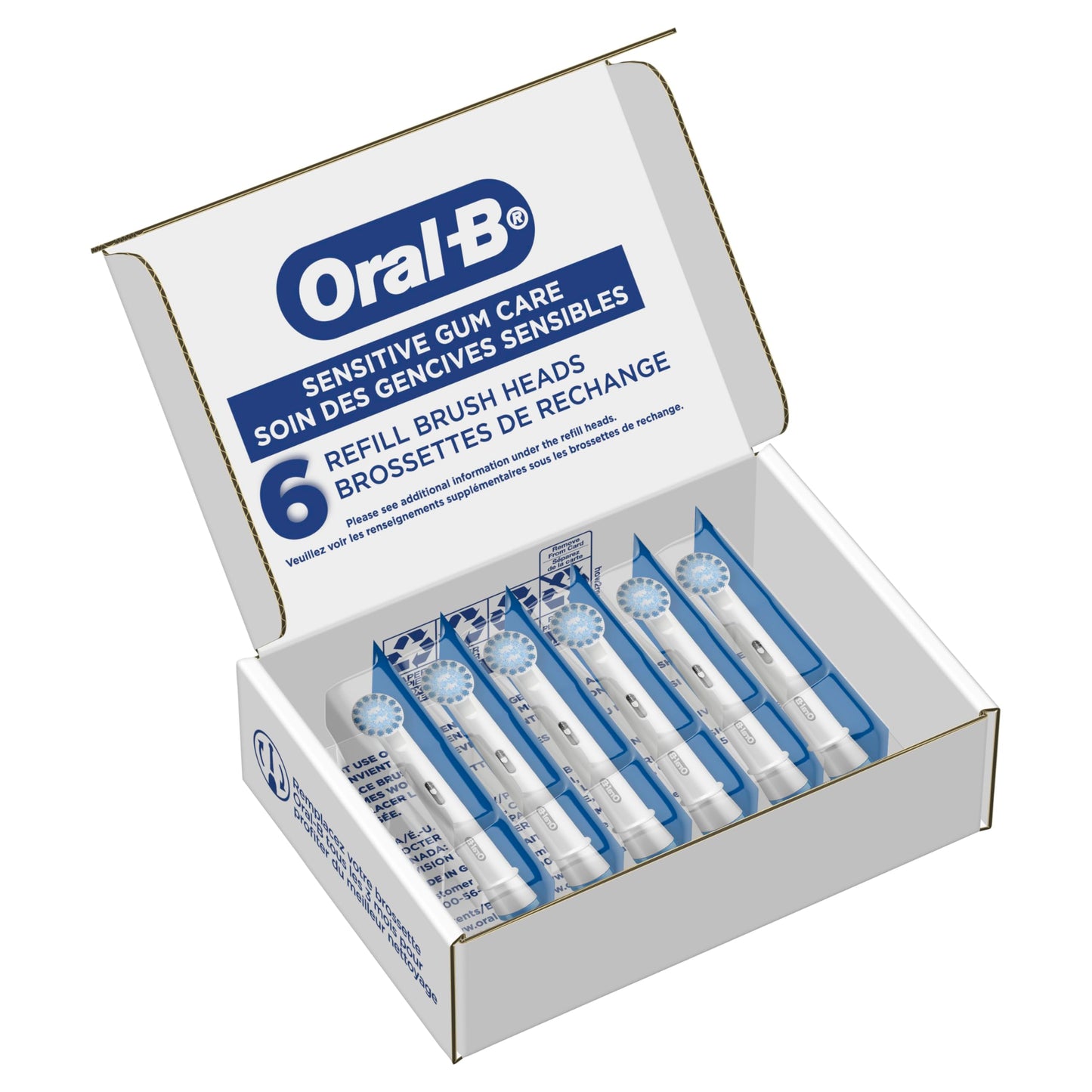 Oral-B Sensitive Gum Care Replacement Brush Heads for an Oral-B Electric Toothbrush, Pack of 6