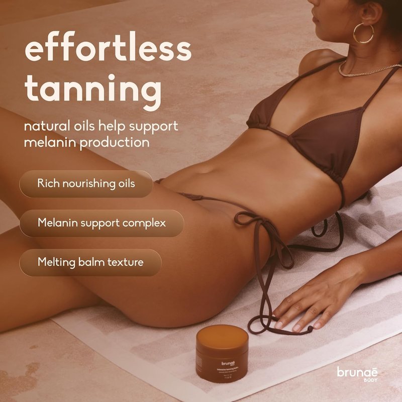 BRUNAE BODY® Intensive Tanning Bed Balm - Natural Tan Accelerator Lotion for Faster, Darker Tan | 100% Vegan, Australian Made
