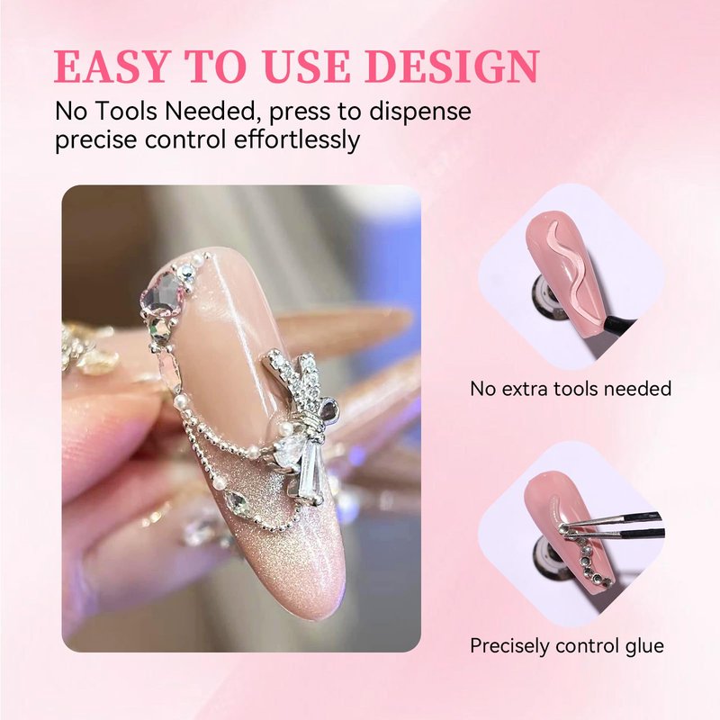 COLOURSMILE 30ML Super Strong Nail Rhinestone Glue - UV/LED Lamp Curing Adhesive Gel for 3D Nail Art Gems, Diamonds, Charms & Decorations | Salon & DIY Manicure Beauty Gift