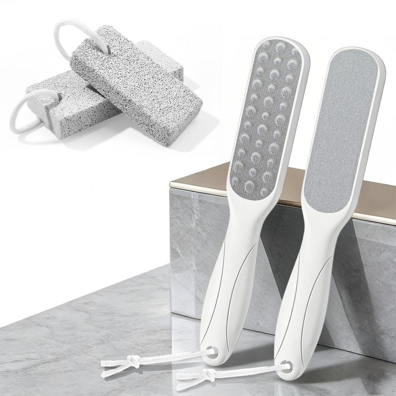 Foot Callus Remover for Feet: 4pcs Set Foot Scrubber for Women, Pedicure Tool for Smooth Cracked Heels & Dead Skin Care, Foot Grooming at Home
