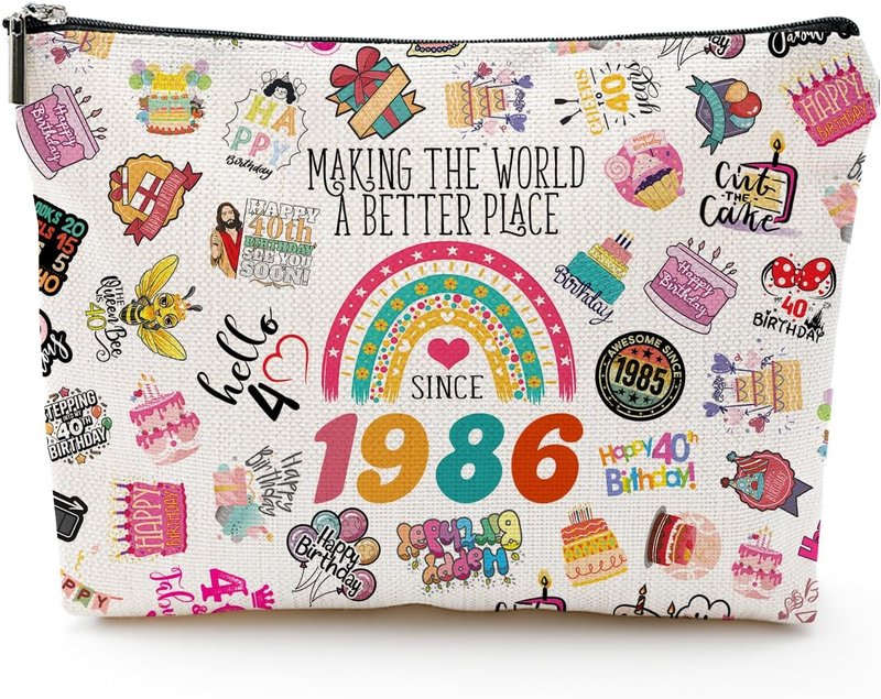 40th Birthday Gifts for Women - Stylish Makeup Bag & Toiletry Pouch | Perfect for Mom, Wife, Sister