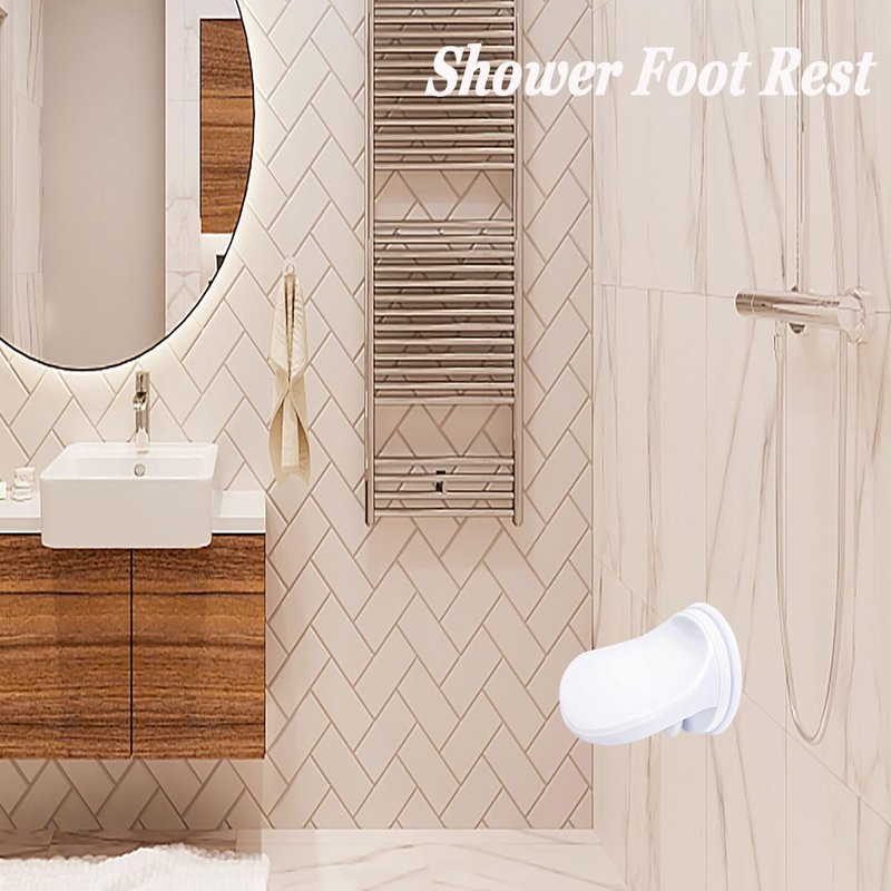 fghuim Shower Foot Rest for Shaving Legs,Suction Cup Shower Shaving Leg Aid,No Drilling Shower Stool for Inside Shower Shaving Legs