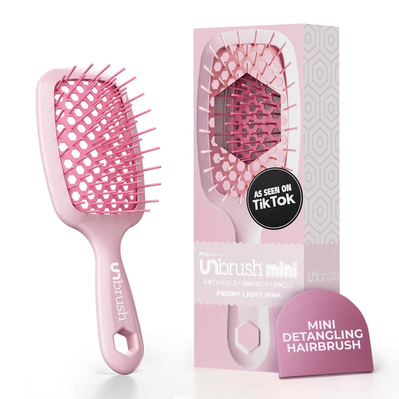 FHI Heat UNbrush Mini Detangler Brush - Pain-Free Brushing for All Hair Types | Lightweight, Anti-Static Bristles