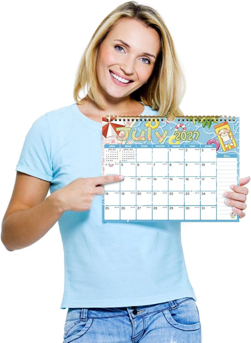 2026-2027 Monthly Wall Calendar - Thick Paper, Julian Dates | 11 x 8.5 Inches for New Year & Christmas Gifts