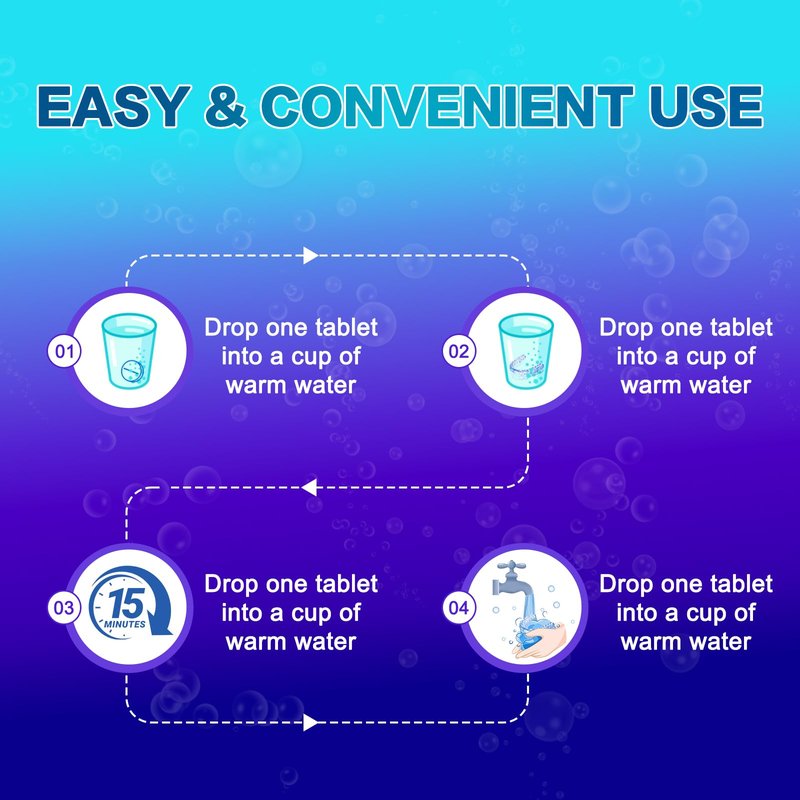 Retainer Cleaner Tablets, Denture Cleaner Effervescent Tablets - 120 Count, 4 Month Supply, Remove Stains & Odors for Clear Aligners, Night Guards, Mouthguards, Non-Abrasive, Bleach-Free