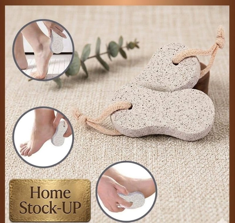 Pumice Stone Pack of 2 Natural Volcanic Stones for Gentle Exfoliation, Callus and Dead Skin Removal, Safe for Feet and Hands