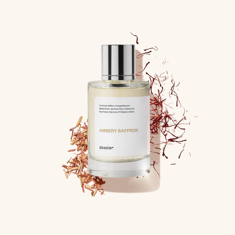 Dossier - Ambery Saffron - Eau de Parfum - Inspired by MFK's B.accarat R.ouge 5.40 - Vegan, Unisex Perfume Spray - 3.4 Fl Oz (100ml)