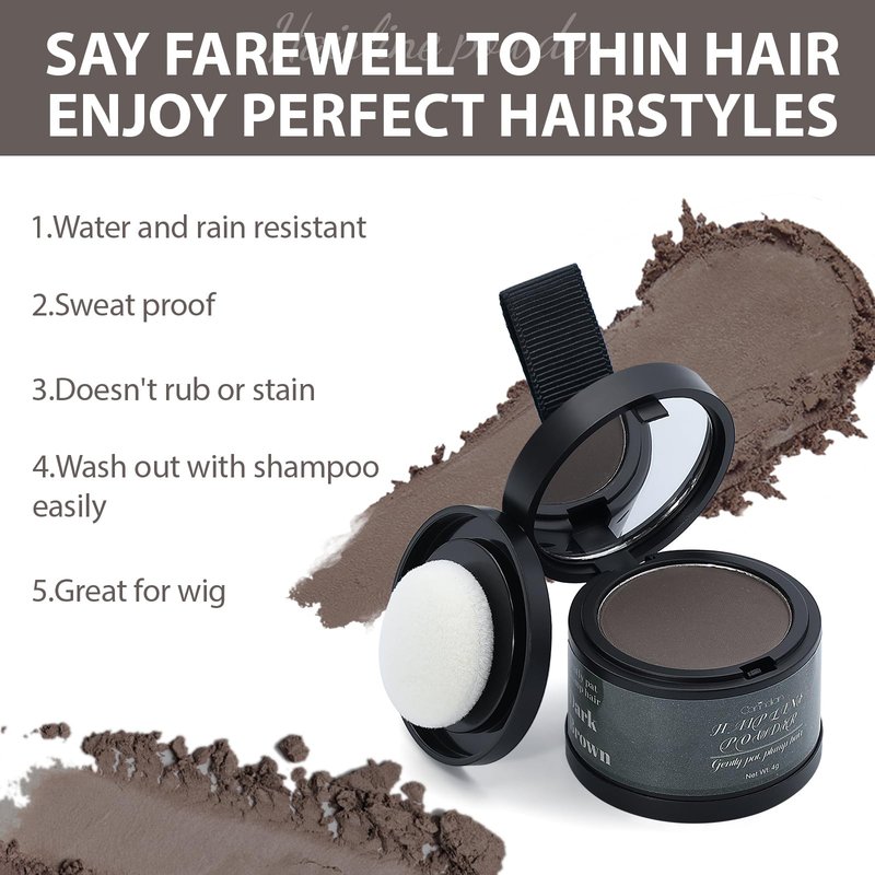 2 Pack Hairline Powder for Women and Men, Used to Root Touch Up Hair Color, Thinning and Gray Hair Coverage and Bald Spots Coverage, Dark Brown