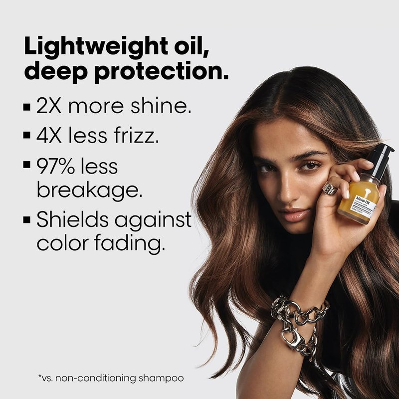 L'Oreal Professionnel Metal Detox Leave-In Oil - Detoxify Hair, Prevent Damage & Enhance Color Shine