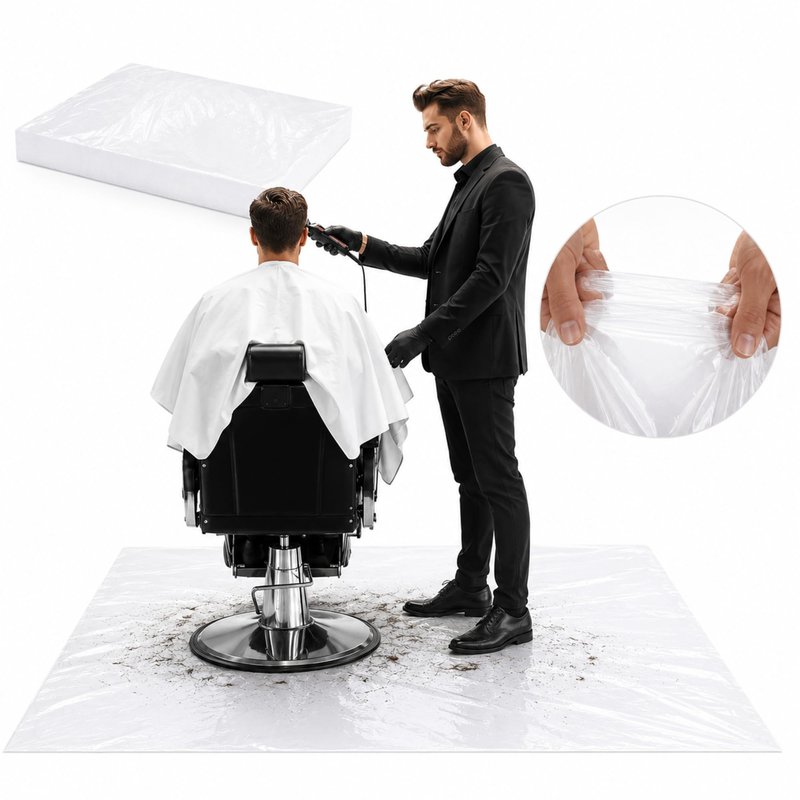 Breling 50 Pcs 48 x 37.4 Inch Extra Large Disposable Haircutting Mat,Disposable Hair Collection Mat For Barbershops,Salons And Pet Grooming