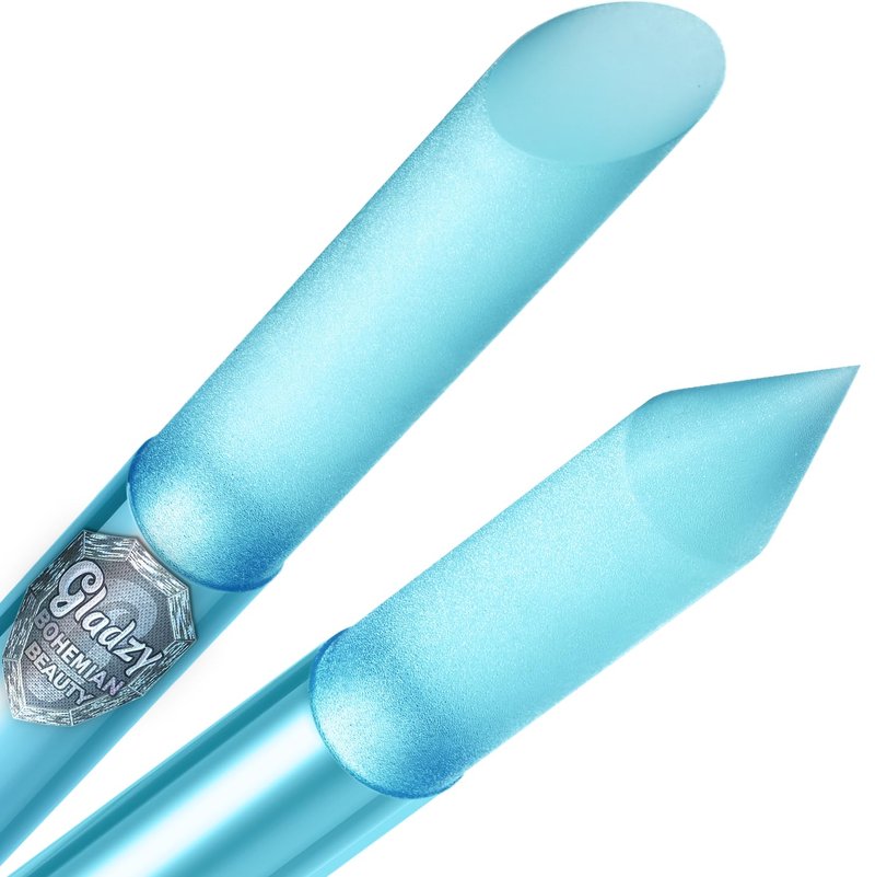 Glass Cuticle Pusher by GLADZY - Manicure Stick, Genuine Czech Quality, Professional Precision Filing Cuticle Remover, Abrasive Surface Never Wears Out