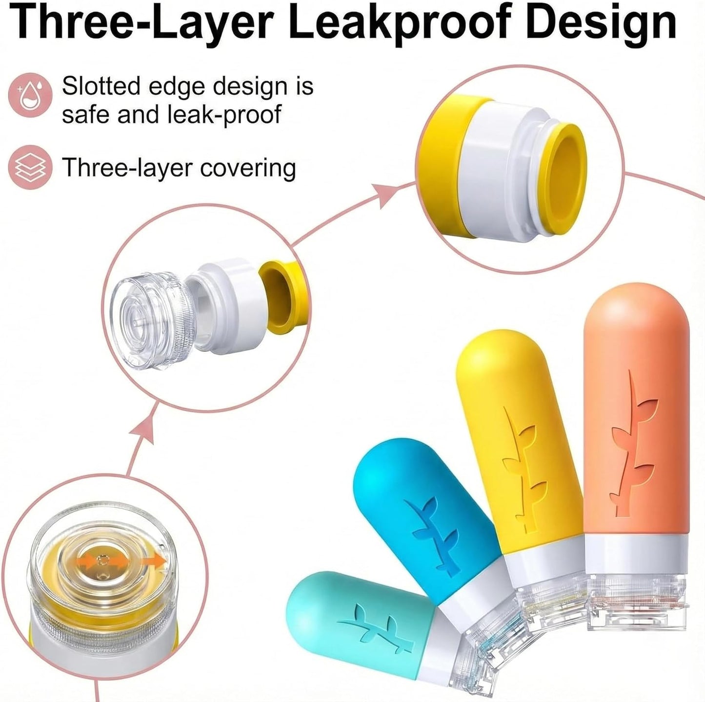 Travel Bottles Kit - TSA Approved Leak Proof Silicone Containers | 16 Pack with Jars, Sprayers & Bag (White)