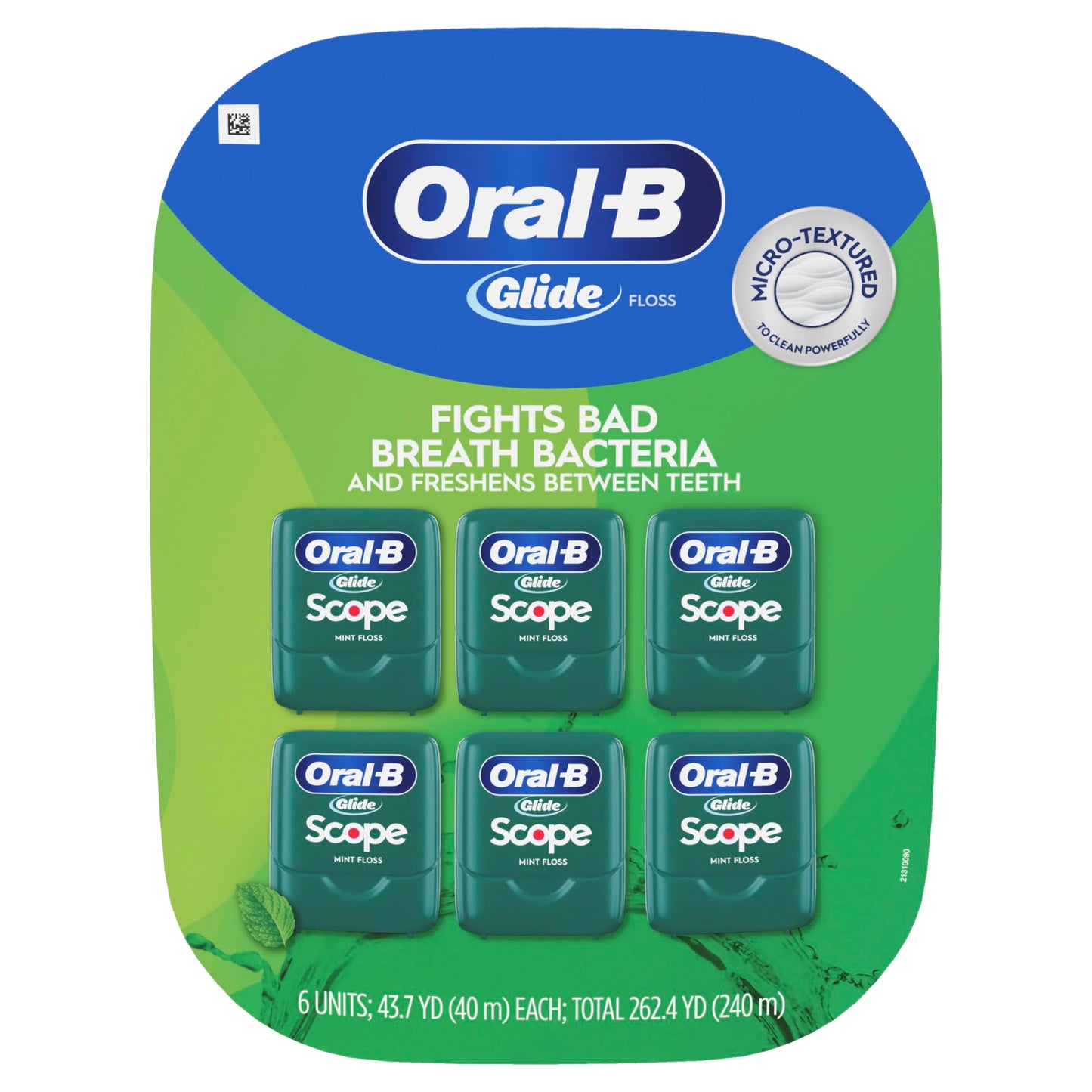 Oral-B Glide Dental Floss, Scope Mint Flavor, 40 m, Pack of 6